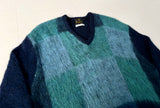 60s VanCort Panel Mohair Sweater M Navy