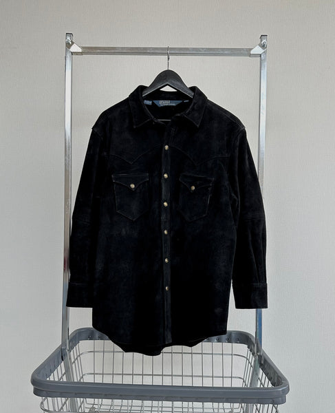 80s Polo Ralph Lauren Suede Leather Western Shirt Jacket