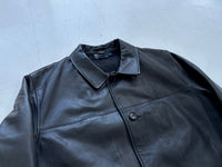90s Polo Ralph Lauren Leather CarCoat L Black