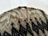 60s CAMPUS Diamond Mohair Cardigan XL Khaki
