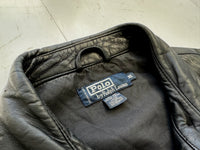 90s Polo Ralph Lauren Leather Swing Top Jacket XL Black