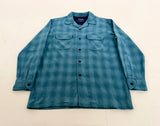 90s Pendleton Shadow Plaid Board Shirt M Turquoise