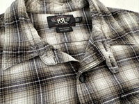 90s RRL Shadow Plaid Work Shirt L Mocha