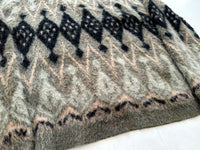 60s CAMPUS Diamond Mohair Cardigan XL Khaki