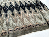 60s CAMPUS Diamond Mohair Cardigan XL Khaki
