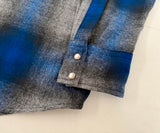 90s PENDLETON Shadow Plaid Western Shirt XL Blue&Gray