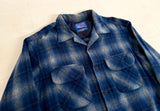 90s PENDLETON Shadow Plaid Board Shirt L Blue
