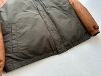 90s Polo Ralph Lauren Leather Puffer Jacket L khaki&Brown