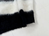 60s PURITAN Border Mohait Cadigan L Black White&Gray