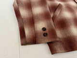 50s MERRILL Woolen Mills Shadow Plaid Wool Jacket L Brown