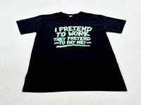 80s Message T-shirt XL Black