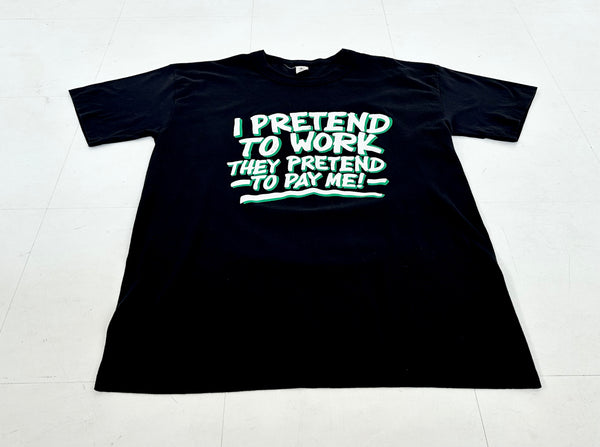 80s Message T-shirt XL Black