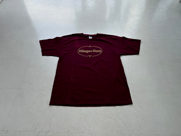 Vintage Haagen Dazs Logo T Shirt XL Burgundy