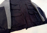 90s Eddie Bauer Fleece&Nylon Fishing Jacket L Black