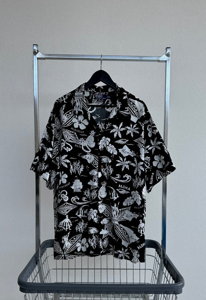 90s Polo RalphLauren Black Hawaiian Loop Shirt XXL