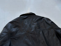 90s Polo Ralph Lauren Leather CarCoat XL Black