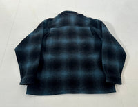 90s WOOLRICH Shadow Plaid Wool Jacket L Black&Blue