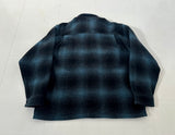 90s WOOLRICH Shadow Plaid Wool Jacket L Black&Blue