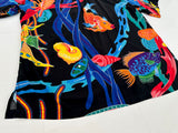 90s Polo Ralph Lauren CALDWELL Black Ocean Rayon Loop Shirt XL