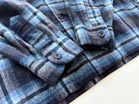 60s Pendleton Shadowplaid Board Shirt XL Navy&Blue