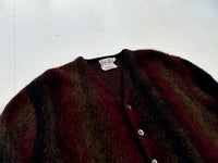 60s gary Reed Shadow Plaid Mohair Cardigan L Black