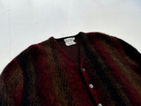 60s gary Reed Shadow Plaid Mohair Cardigan L Black