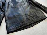 90s Polo Ralph Lauren Leather CarCoat M Black