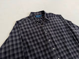 90s Polo Ralph Lauren BLAKE ShadowPlaid Shirt XXL Black&Gray