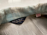 60s WOOL O THE WEST Shadow Plaid Loop Wool Shirt XL Turquoise