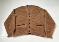60s DRUMMOND Mohair Cardigan M MilkteaBrown