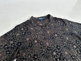 90s Polo Ralph Lauren Cotton&Linen Black Flower Polo Shirt XL