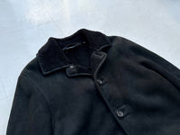 80s Polo Ralph Lauren Mouton Coat M Black