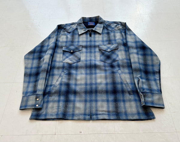 90s Pendleton Shadow Plaid Western Jacket XL Blue