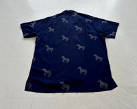 90s Polo Ralph Lauren Zebra BROMLEY Silk Loop Shirt L