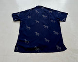 90s Polo Ralph Lauren Zebra BROMLEY Silk Loop Shirt L