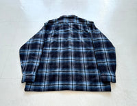60s Pendleton Shadowplaid Board Shirt XL Navy&Blue
