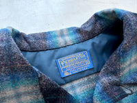 60s Pendleton ShadowPlaid Board Shirt XL Blue