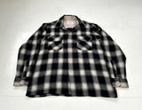 60s Woodchopper Shadow Plaid Loop Wool Shirt M Black&White