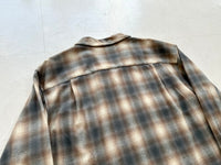 90s Pendleton ShadowPlaid Board Shirt L Ivory&Gray