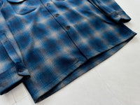 90s Pendleton Shadow Plaid Board Shirt M Blue&Turquoise