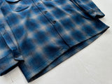 90s Pendleton Shadow Plaid Board Shirt M Blue&Turquoise
