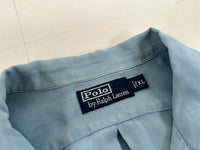 90s Polo Ralph Lauren Silk&Linen L/S Shirt XL LightBlue