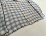 60s Lanerossi Shadow Plaid Loop Wool Shirt L Turquoise&Ivory