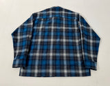 90s Pendleton Front Zip ShadowPlaid Jacket L Blue&Gray
