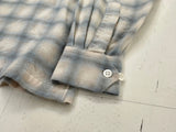 60s Lanerossi Shadow Plaid Loop Wool Shirt L Turquoise&Ivory