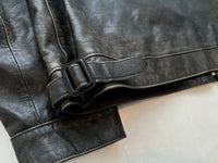 90s Polo Ralph Lauren Leather Zip Jacket XXL Black