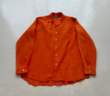 90s Polo Ralph Lauren BONNARD Linen L/S Shirt M HermesOrange