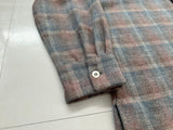 60s Shadow Plaid Loop Wool Shirt SalmonPink&Gray
