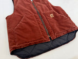 00s Carhartt Duck Vest L CLY Burgundy