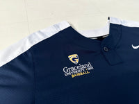 Used NIKE DRI-FIT Baseball Shirt M Navy